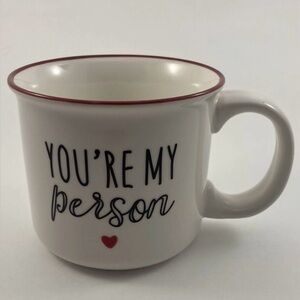Orly Maison New York YOU'RE MY PERSON Heart Tea White Red Coffee Cup Mug 16 oz